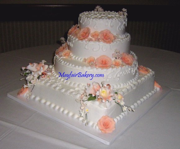 4 tiers in peach